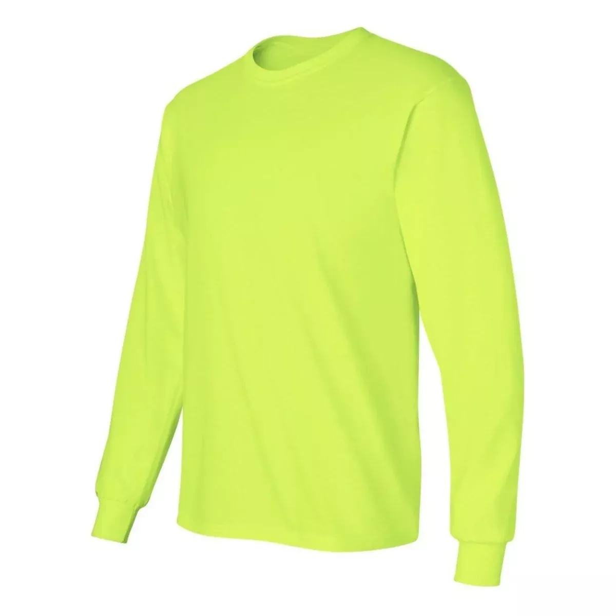 Mens Ultra Cotton 50/50 Cotton/Poly Long Sleeve T-Shirt - Safety Green