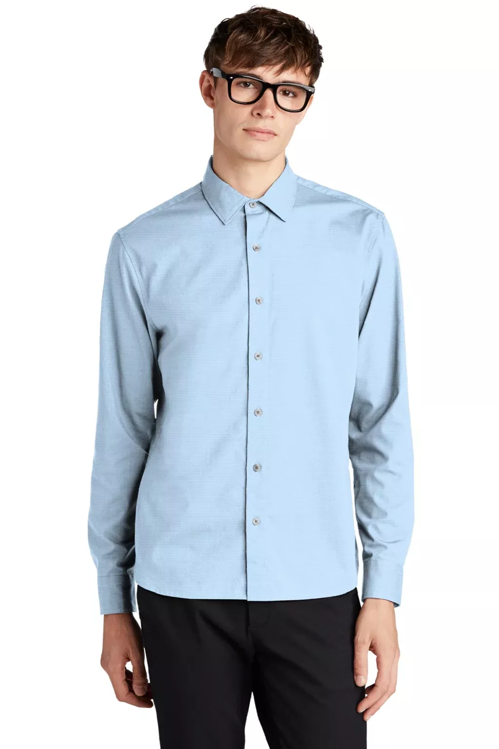 Mercer+Mettle Mens Stretch Woven Long Sleeve Button Down Shirt - Air Blue