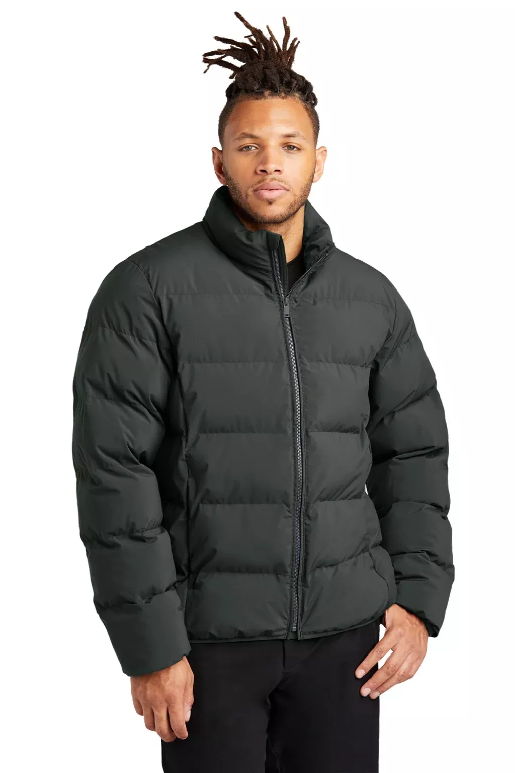Mercer+Mettle Mens Water Resistant Full Zip Puffy Jacket - Anchor Grey