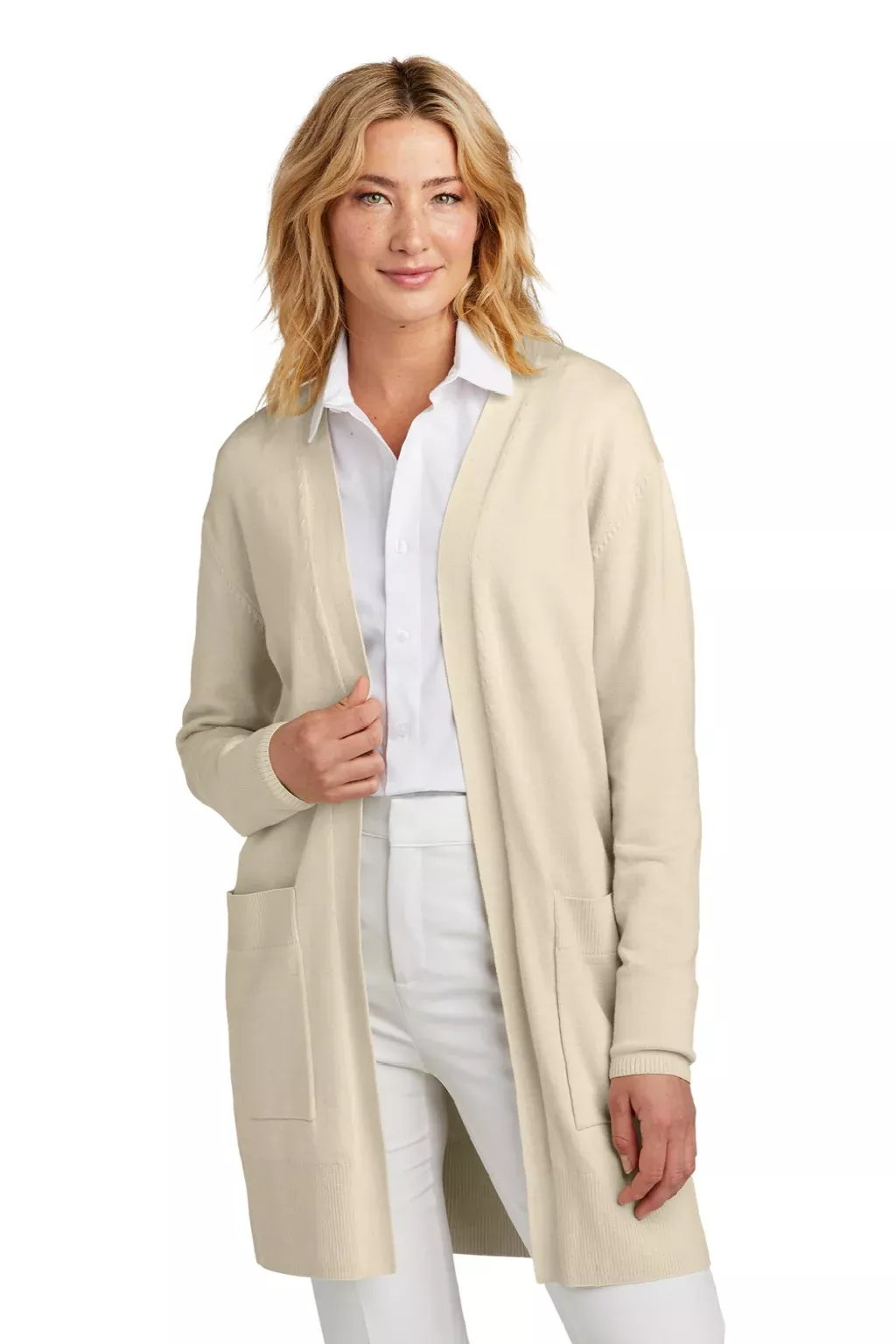Mercer+Mettle Womens Open Front Cardigan Sweater - Birch
