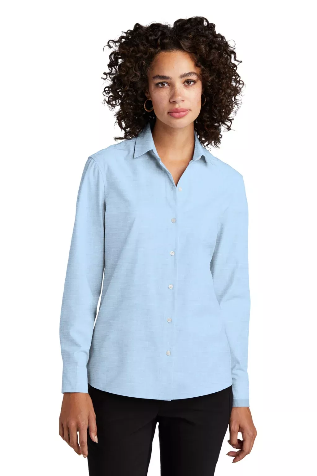 Mercer+Mettle Womens Stretch Woven Long Sleeve Button Down Shirt - Air Blue