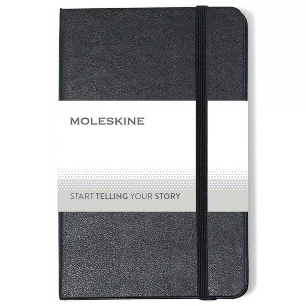 Moleskine Black Hard Cover Ruled Pocket Notebook (3.5" x 5.5")