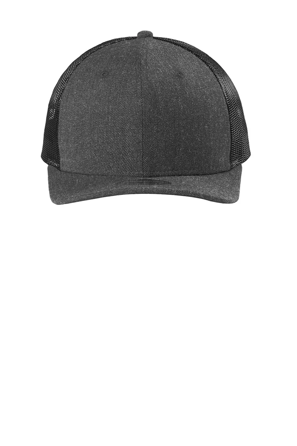 New Era Hats Mens Low Profile Snapback Trucker Hat - Heather Graphite Grey/Black