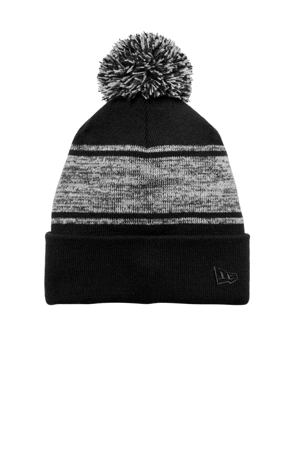 New Era Hats Unisex Knit Pom Beanie - Black/Graphite Grey