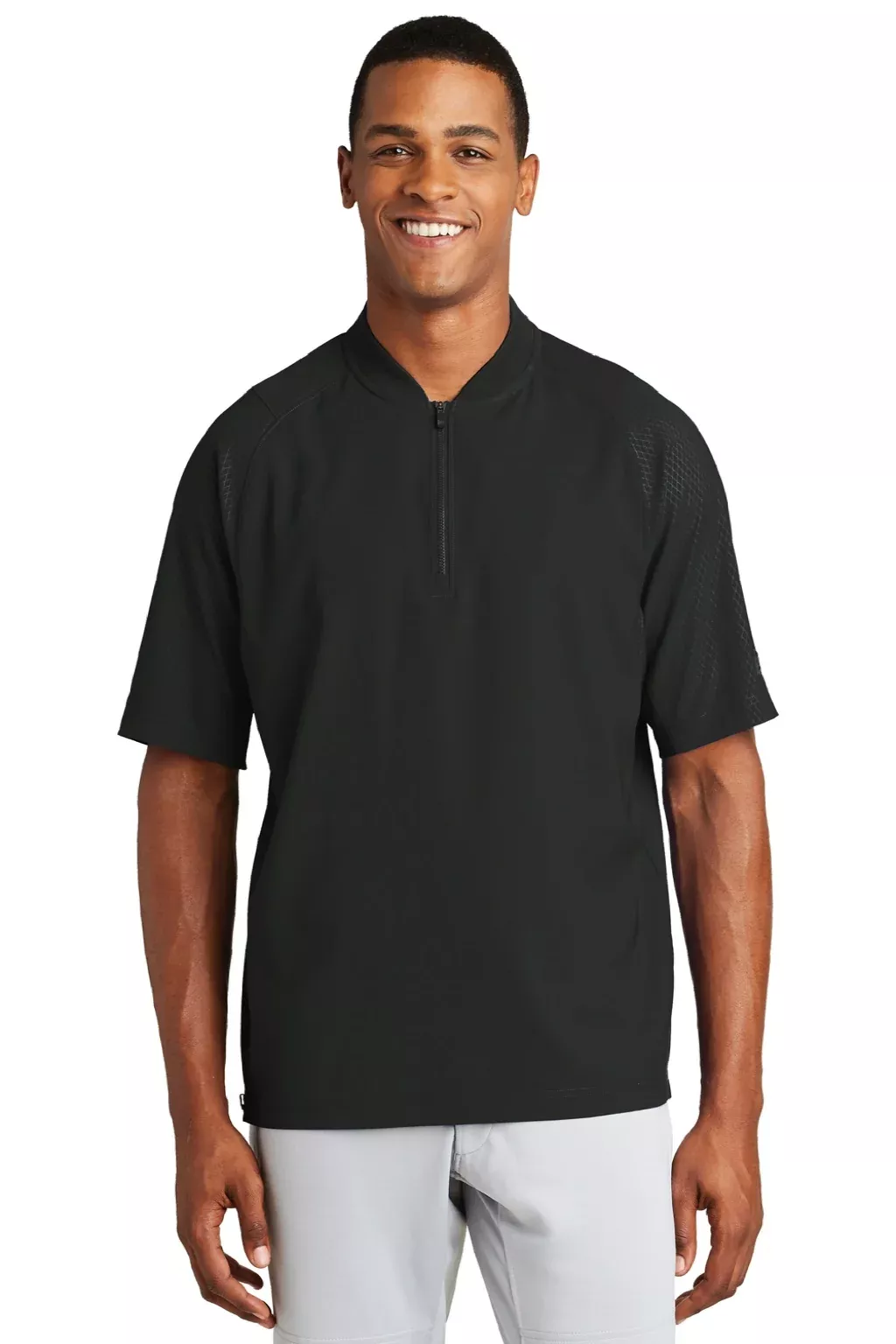 New Era Mens Cage Wind & Water Resistant 1/4 Zip Jacket - Black