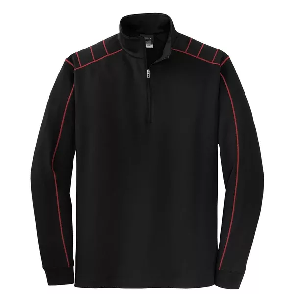 Nike Men's Black/Red Dri-FIT Long Sleeve Quarter Zip