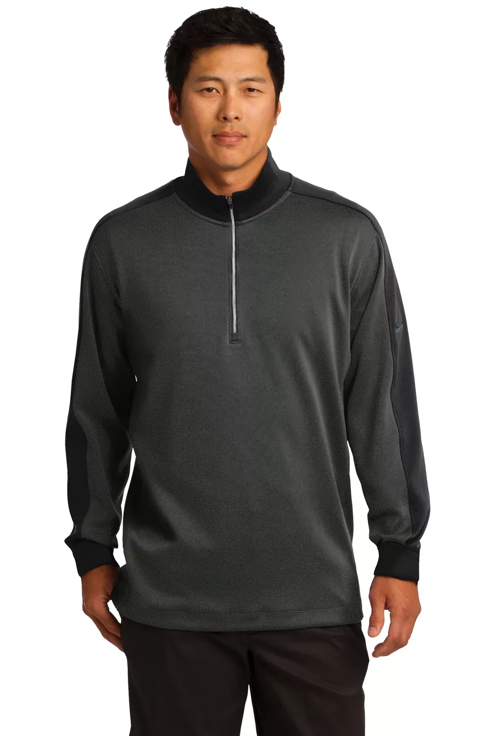 Nike Mens Dri-Fit Moisture Wicking 1/4 Zip Sweatshirt - Anthracite Grey/Black