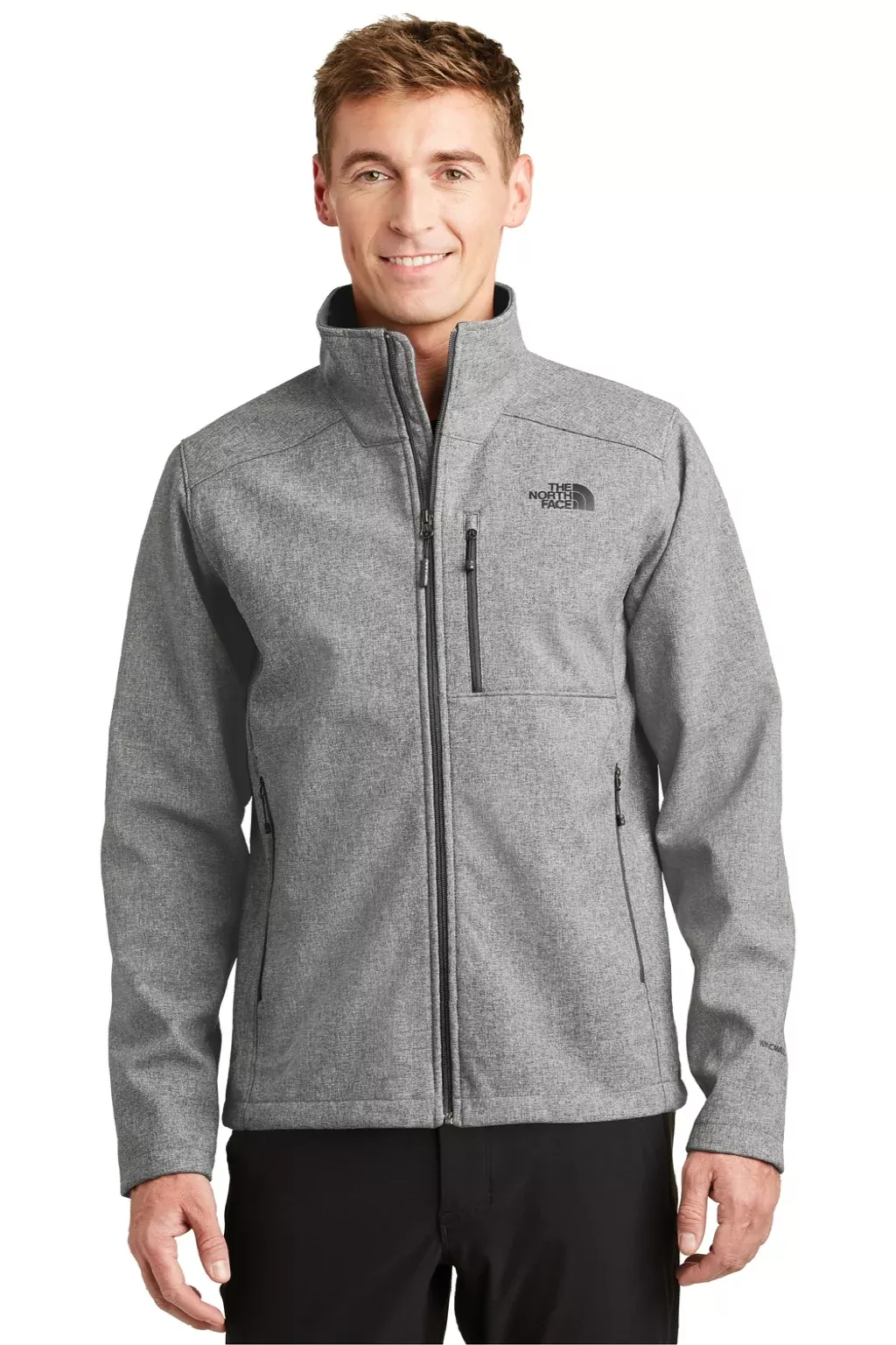 The North Face Mens Apex Barrier Wind & Water Resistant Full Zip Jacket - Heather Medium Grey
