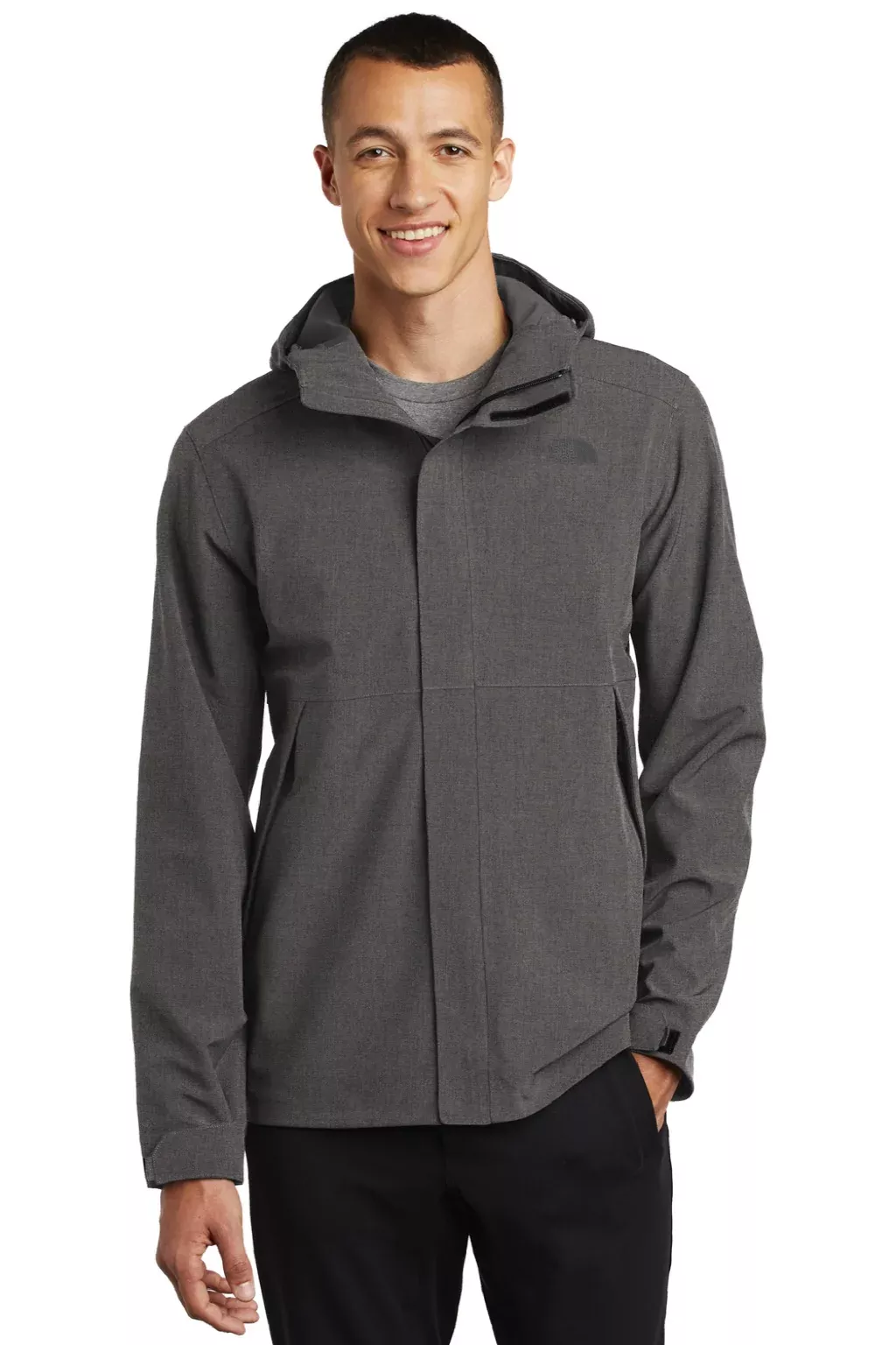 The North Face Mens Apex DryVent Windproof & Waterproof Full Zip Hooded Jacket - Heather Dark Grey - Closeout