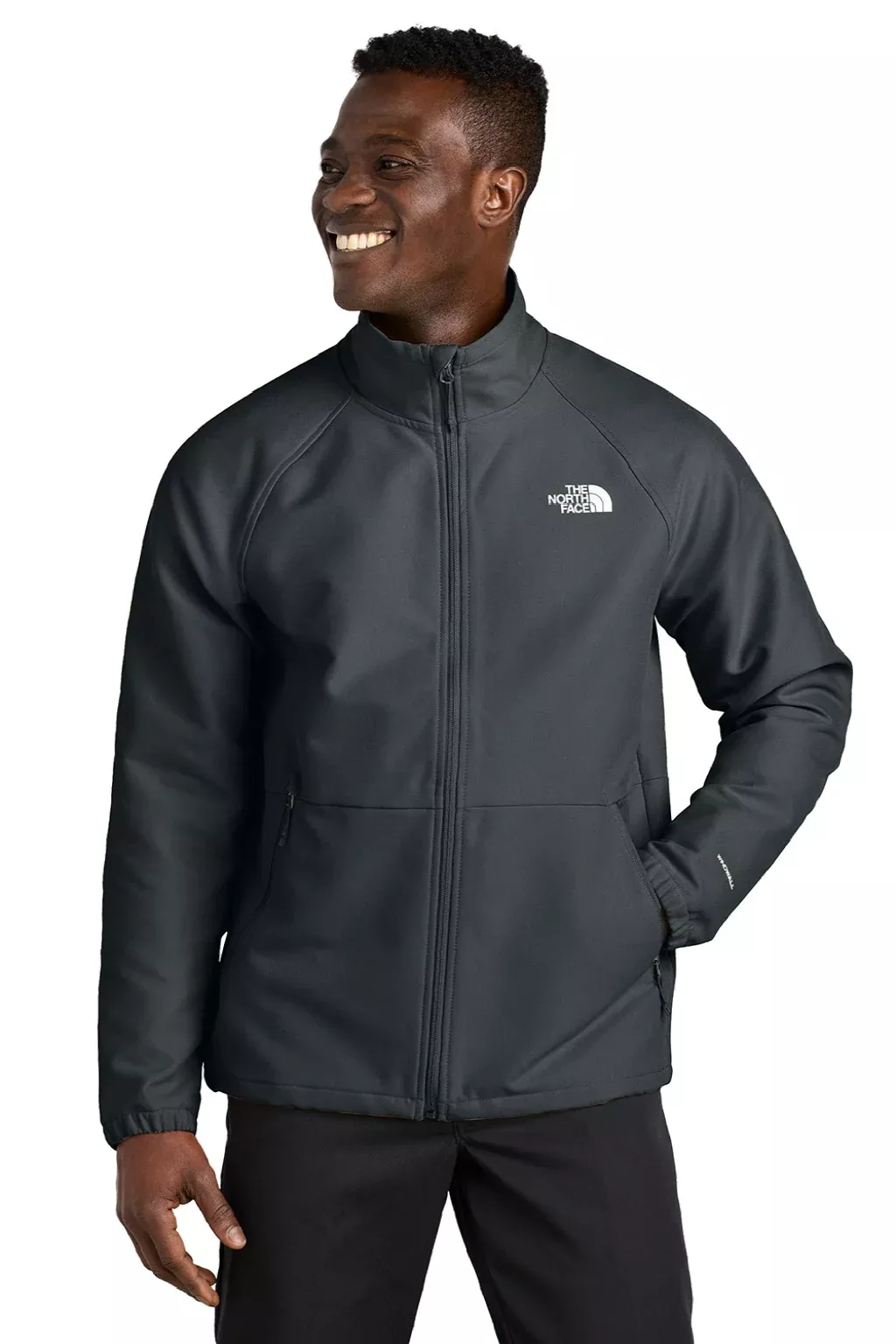 The North Face Mens Barr Lake Water Resistant Soft Shell Full Zip Jacket - Heahter Dark Asphalt Grey