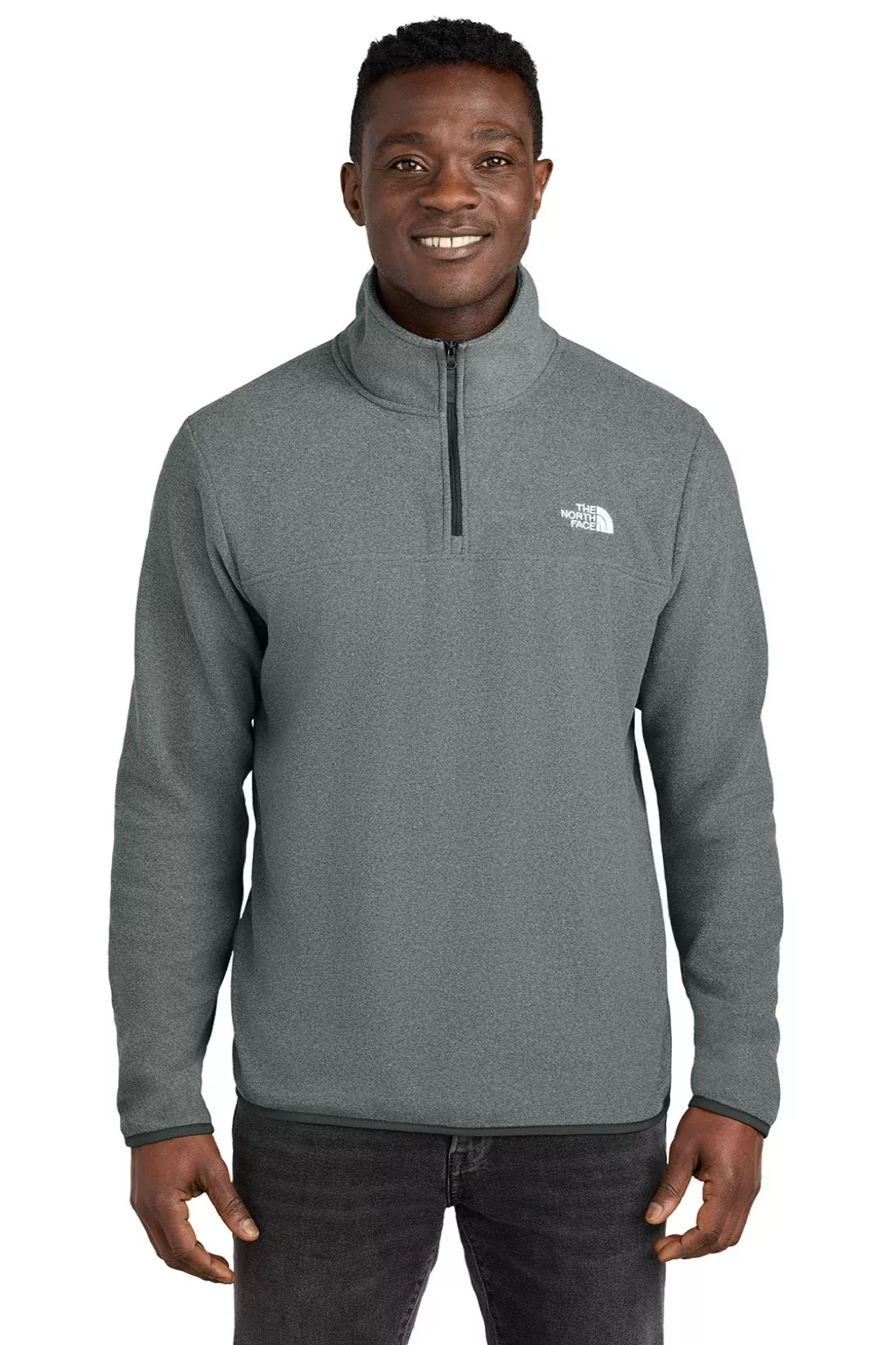The North Face Mens Glacier Fleece 1/4 Zip Jacket - Heather Medium Grey