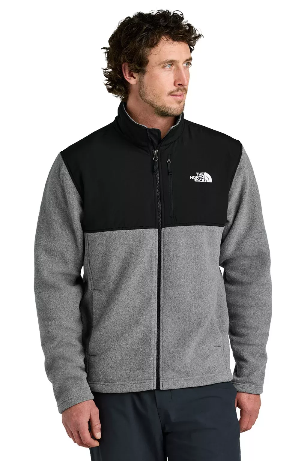 The North Face Mens Highest Peak Fleece Full Zip Jacket - Heather Medium Grey/Black