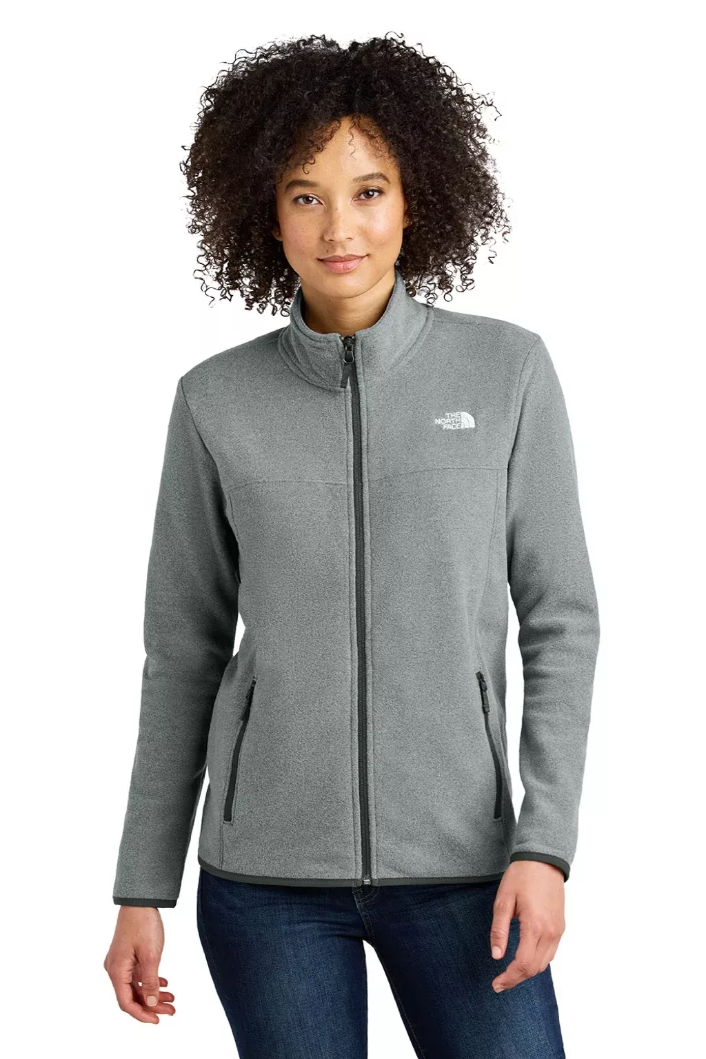 The North Face Womens Glacier Fleece Full Zip Jacket - Heather Medium Grey