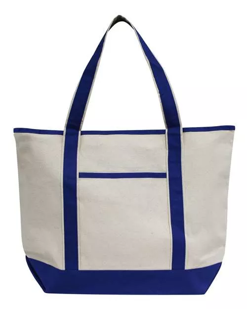 OAD OAD103 Promotional Heavyweight Large Beach Tote – 12 oz. 100% Cotton Canvas Large Beach Tote with Pockets | 22"W × 16"H × 6"D