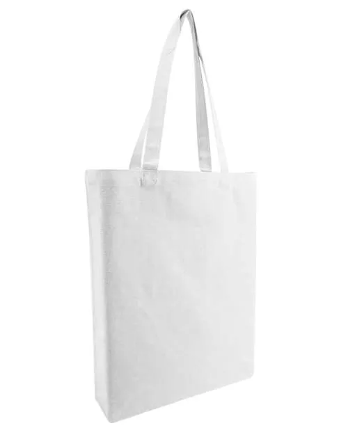 OAD OAD106R Midweight Recycled Gusseted Tote – 12 oz. 75/25 Recycled Cotton/Recycled Polyester Canvas Gusseted Tote | One Size
