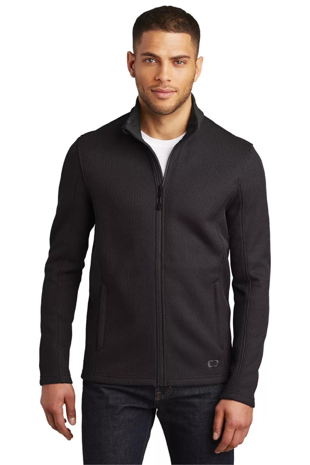 Ogio Mens Grit Full Zip Fleece Jacket - Blacktop