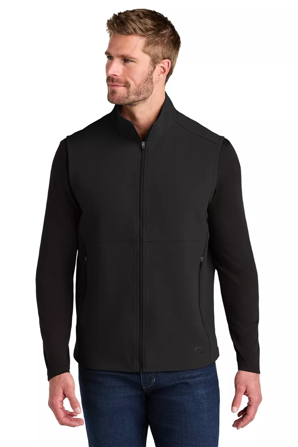 Ogio Mens Kinetic Full Zip Soft Shell Vest - Blacktop