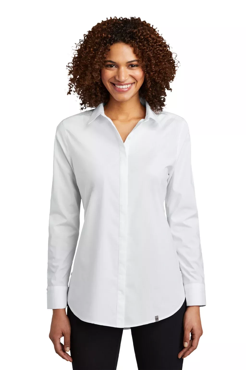 Ogio Womens Commuter Long Sleeve Button Down Shirt - White - Closeout