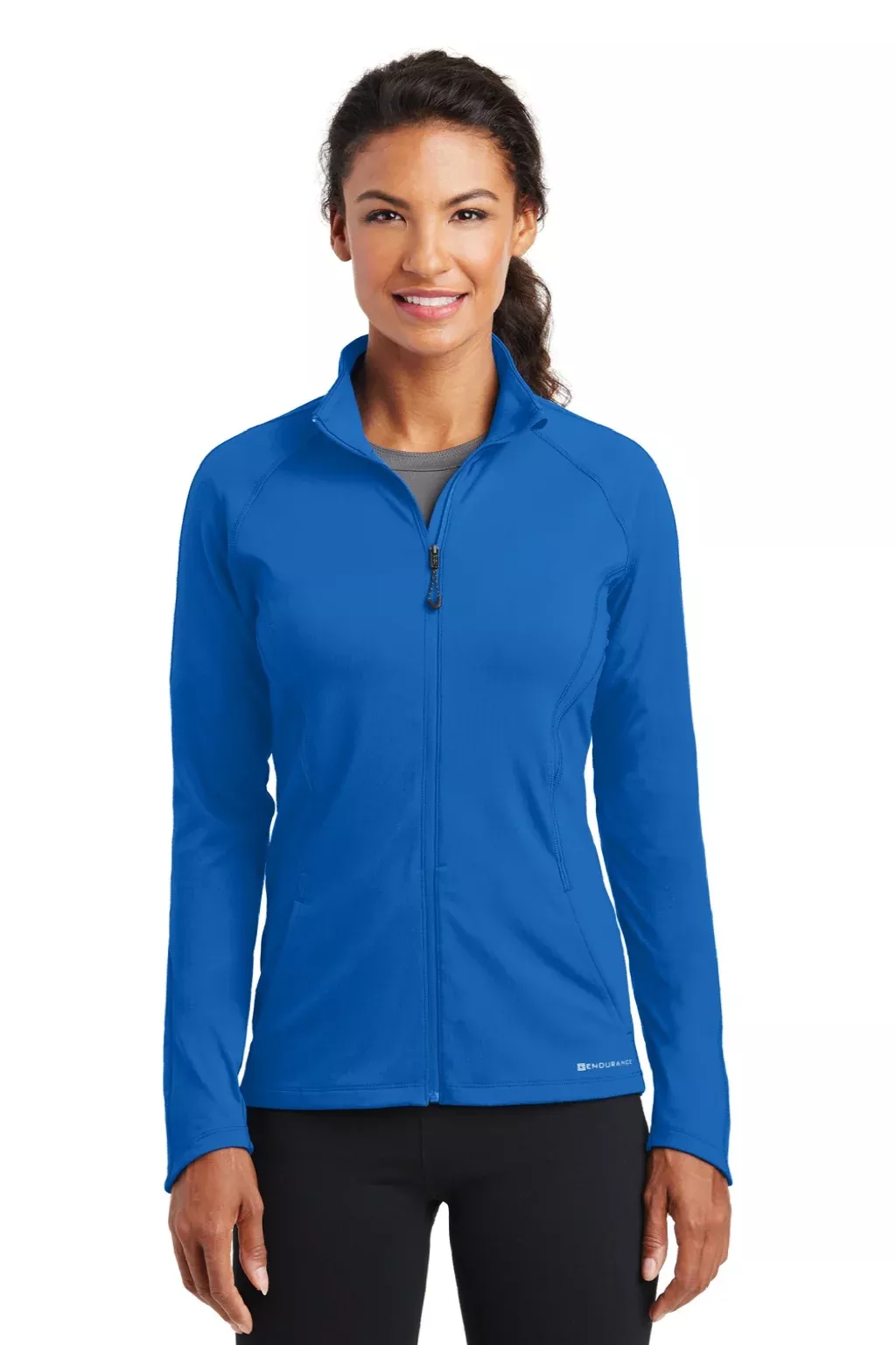 Ogio Womens Endurance Radius Moisture Wicking Full Zip Sweatshirt w/ Pockets - Electric Blue