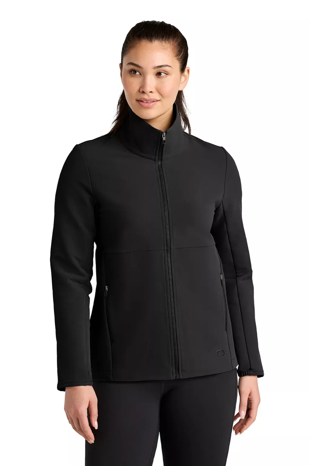 Ogio Womens Kinetic Full Zip Soft Shell Jacket - Blacktop