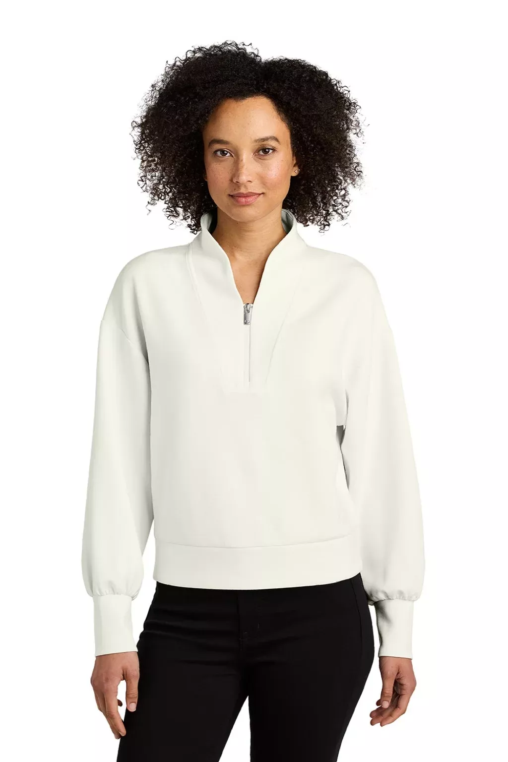 Ogio Womens Transcend 1/4 Zip Sweatshirt - Opal White