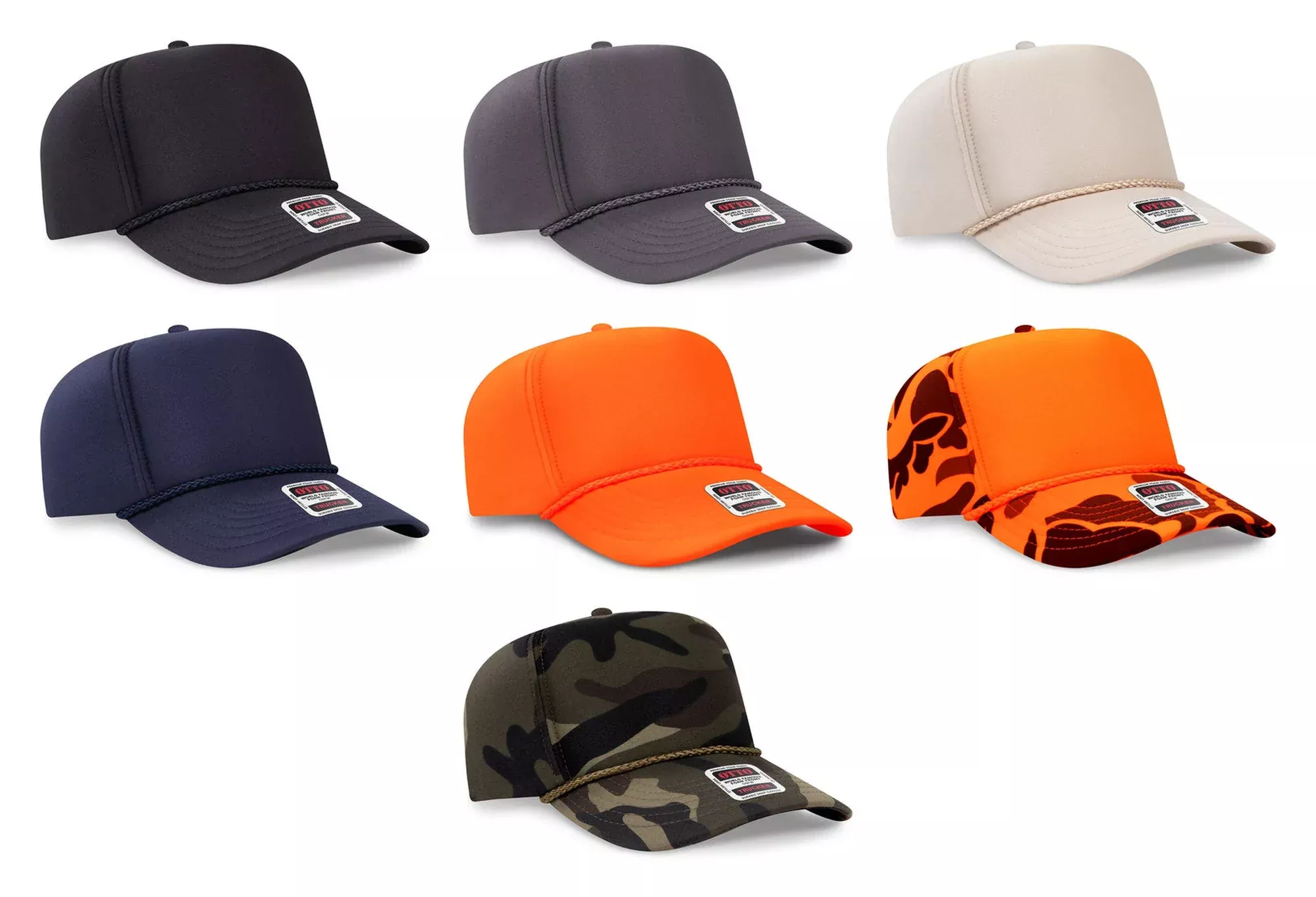 OTTO CAP 394-1 -5 Panel High Crown Full Foam Cap 394-1