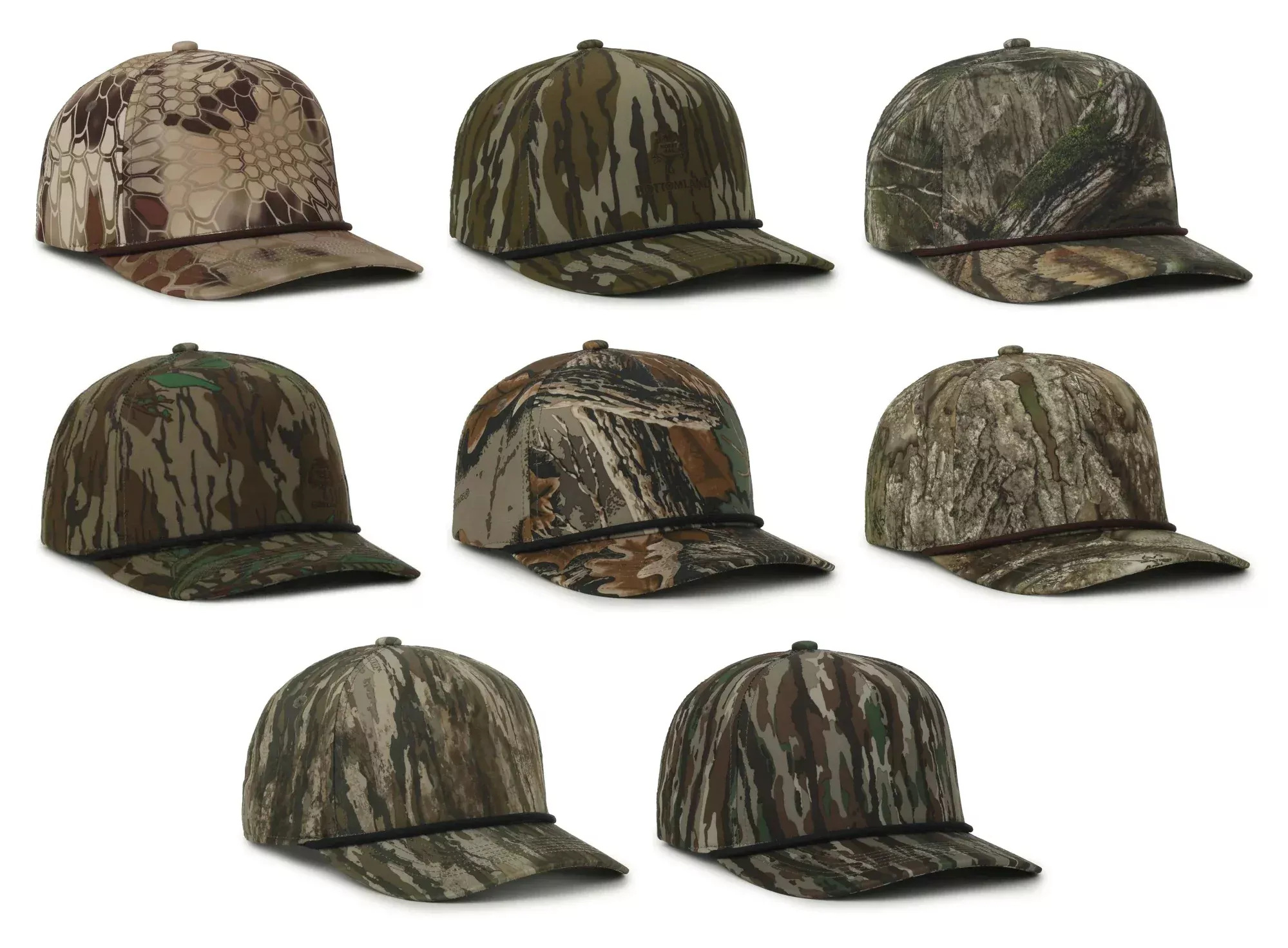 Outdoor Cap 550 Camo Performance 5-Panel Trucker Hat – High Crown Structured Cap with Moisture-Wicking Sweatband & Visor Cord