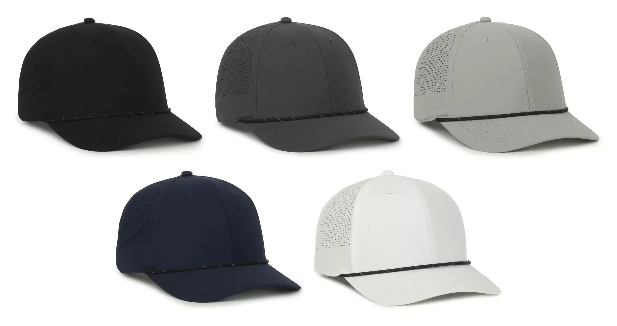 Outdoor Cap 660 Perforated Performance Polyester Cap w/Cord – Pro Mid Crown, Structured with Pre-Curved Visor