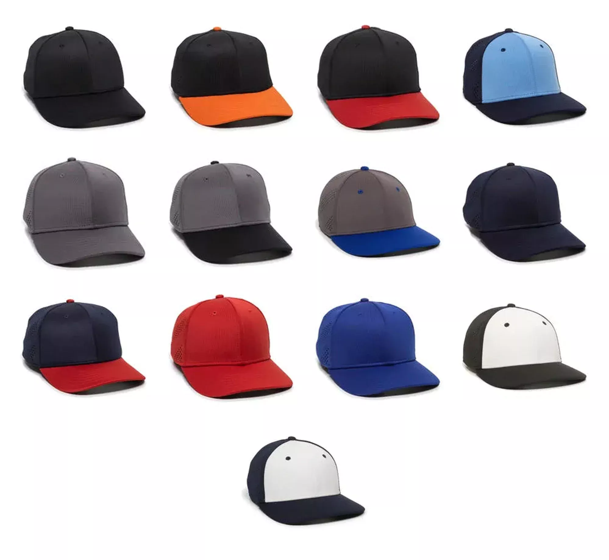Outdoor Cap AIR25 – Pro‑Mid Crown Structured Polyester‑Spandex Cap with Perforated Panels and Slight Pre‑Curve