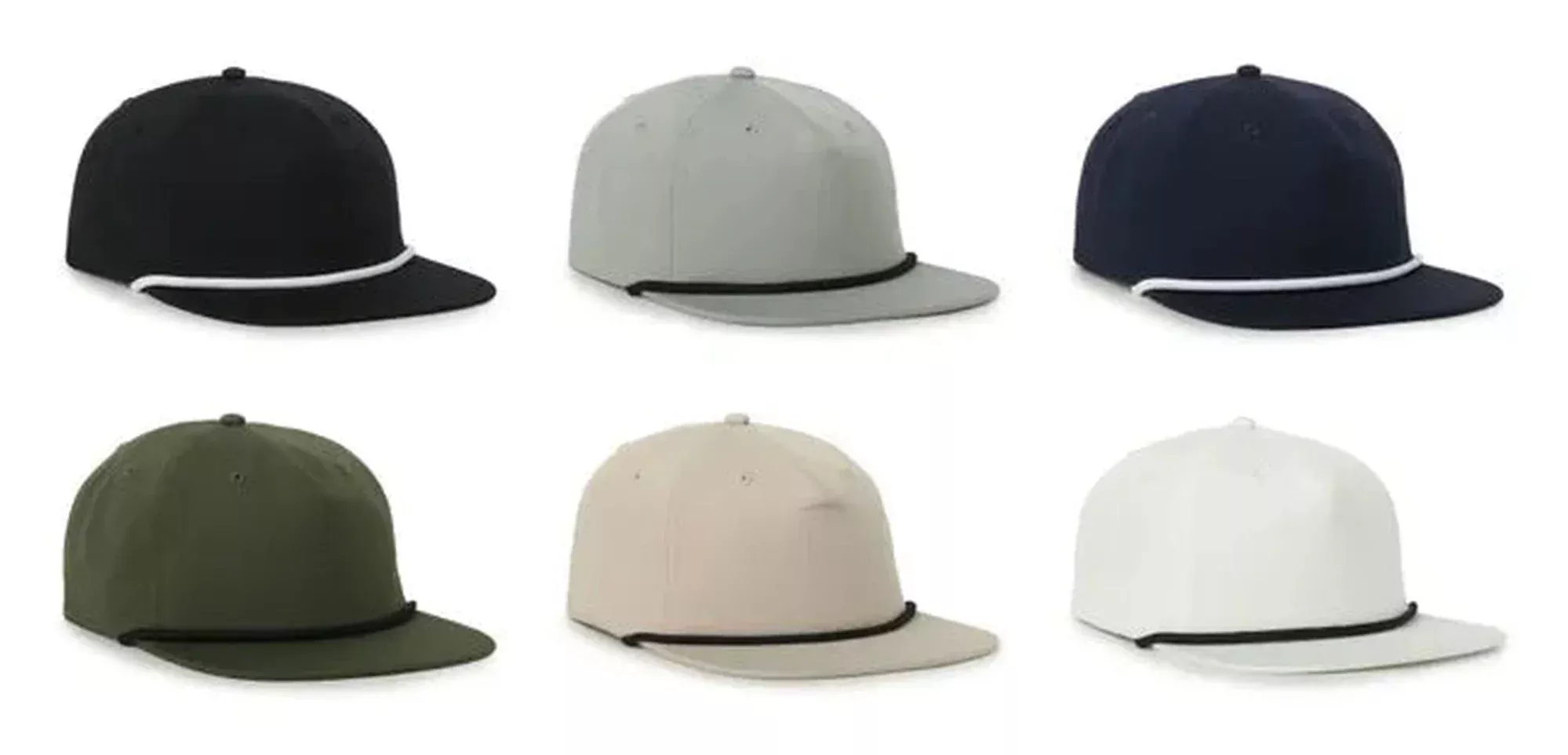 Outdoor Cap AR‑100 – Unstructured 5‑Panel Camper‑Shape Polyester‑Spandex Cap with Flat Visor and Interchangeable Cords
