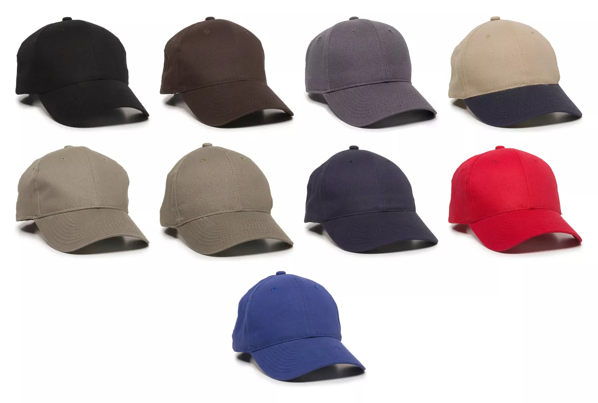 Outdoor Cap BCT-600 Structured Brushed Cotton Twill Solid Back Cap – Adjustable Hook/Loop Closure