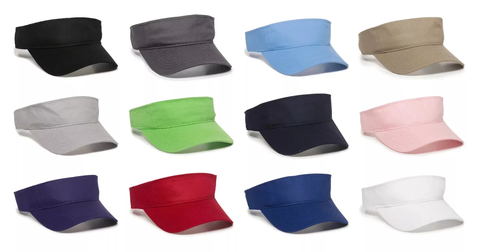 Outdoor Cap PCTV-100 Cotton Twill Visor – Pre-Curved Bill with Hook-and-Loop Closure