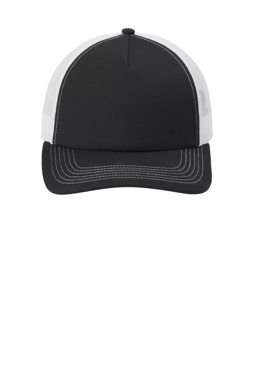 Port Authority Hats Mens Low Profile Snapback Trucker Hat - Black/White