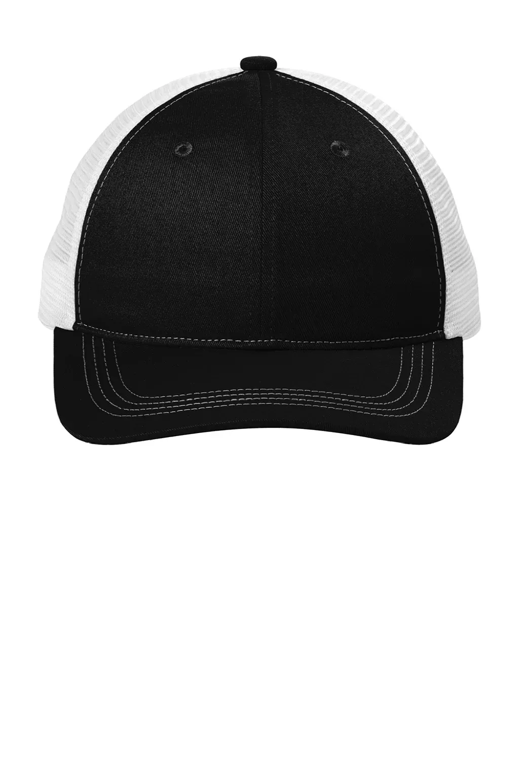 Port Authority Hats Mens Snapback Trucker Hat - Black/White