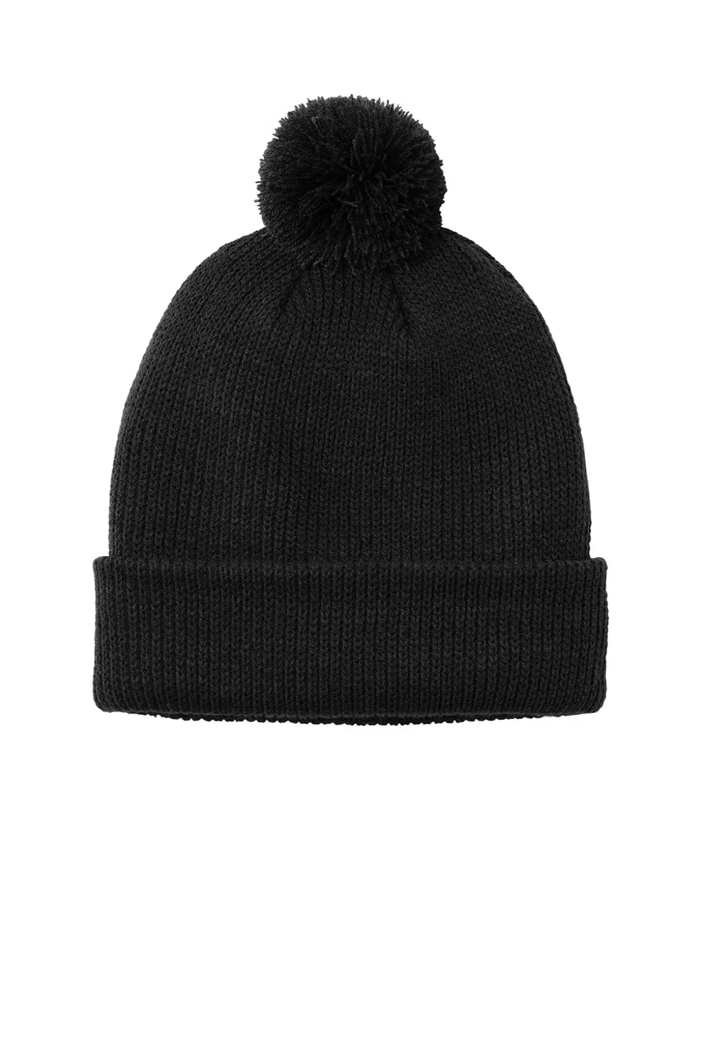 Port Authority Hats Unisex Cozy Pom Beanie - Deep Black