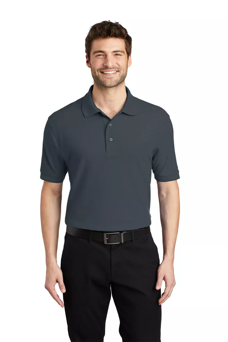 Port Authority K500 Silk Touch Polo - Steel Grey
