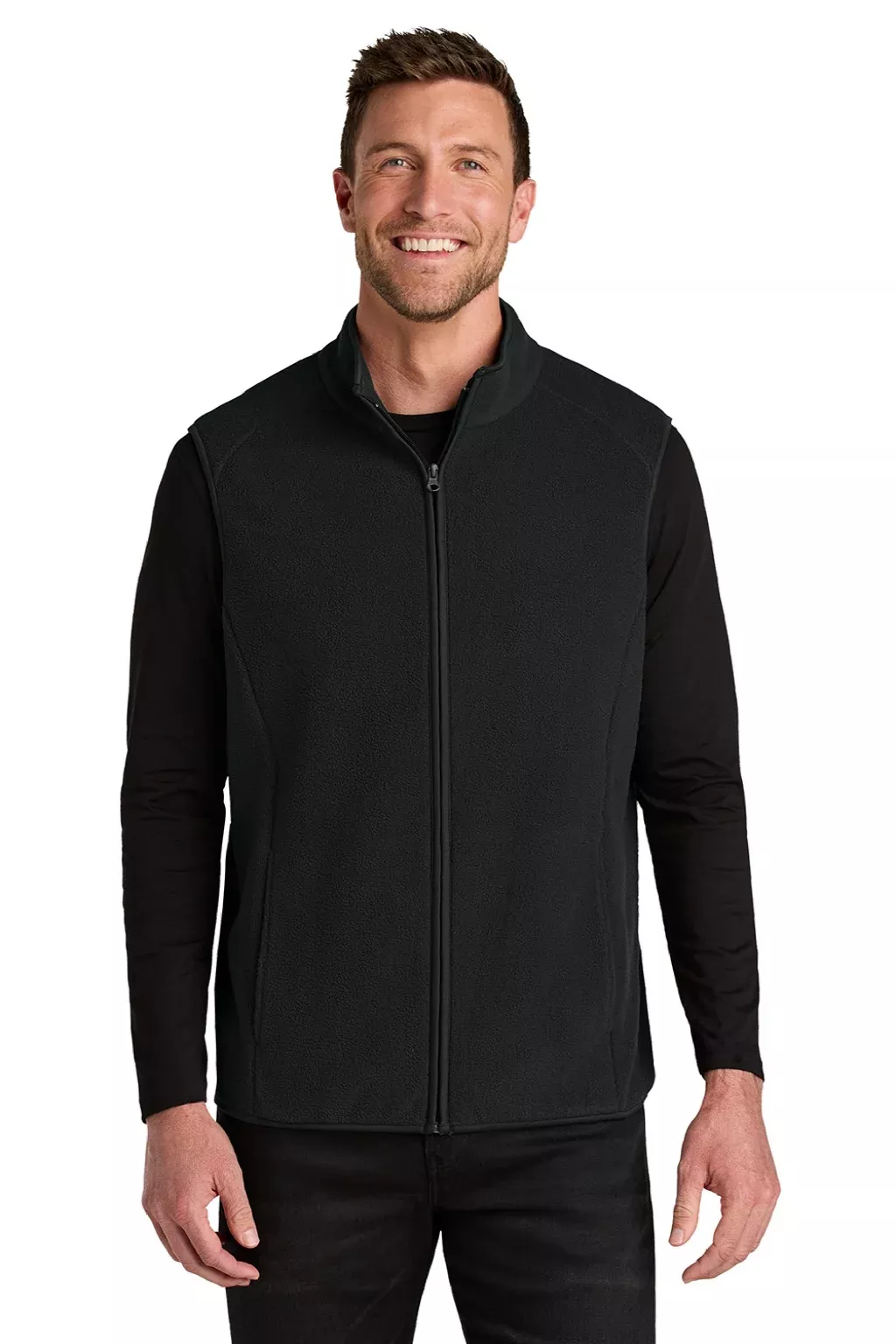 Port Authority Mens C-FREE Fleece Full Zip Vest - Deep Black