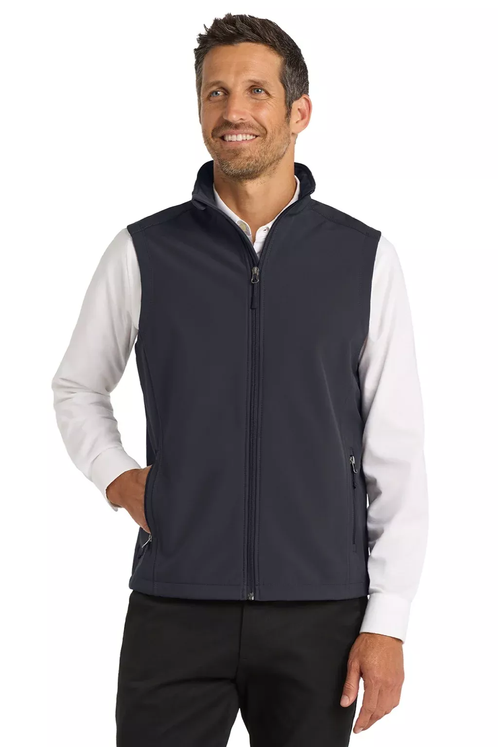 Port Authority Mens Core Wind & Water Resistant Full Zip Vest - Battleship Grey