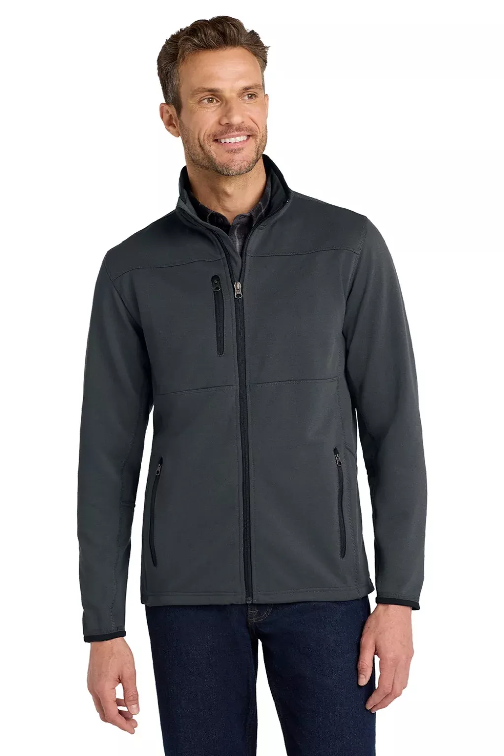 Port Authority Mens Full Zip Fleece Jacket - Graphite Grey