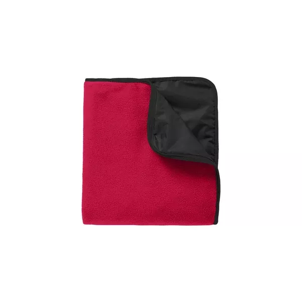 Port Authority Rich Red/Black Fleece & Poly Travel Blanket