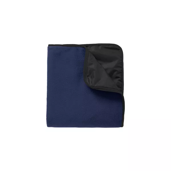 Port Authority True Navy/Black Fleece & Poly Travel Blanket
