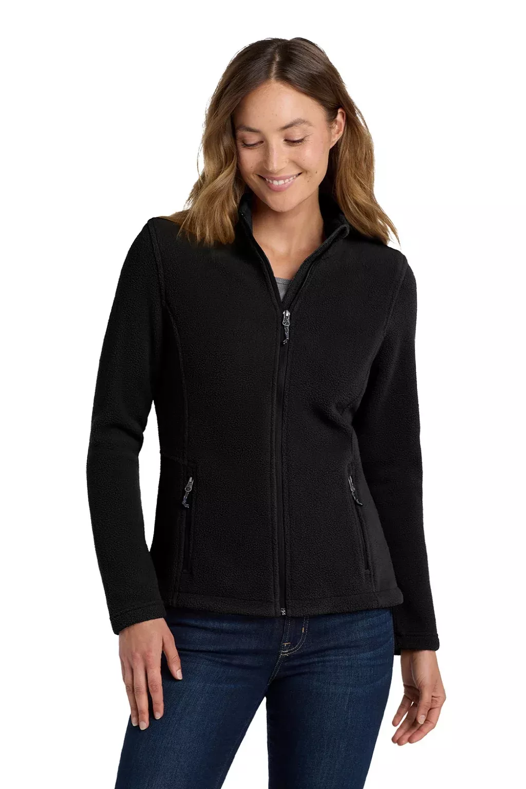Port Authority Womens Full Zip Fleece Jacket - Black