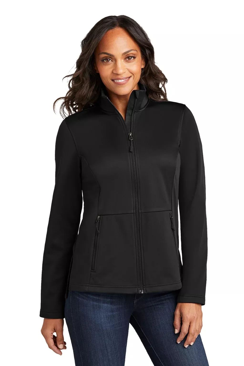 Port Authority Womens Water Resistant Flexshell Full Zip Jacket - Deep Black