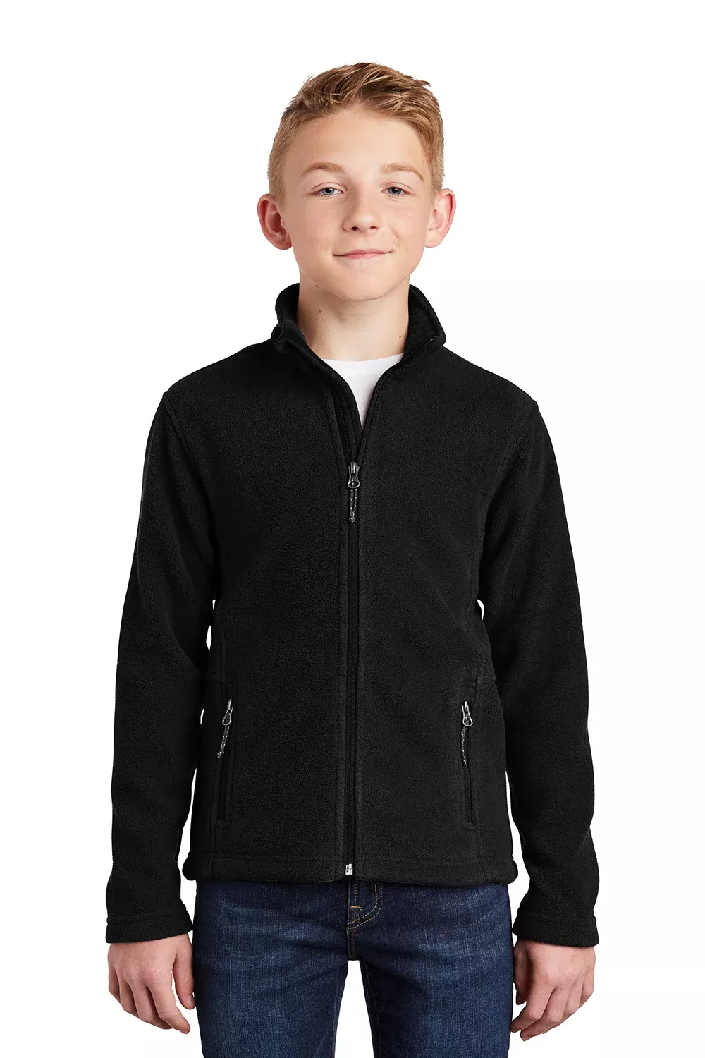 Port Authority Youth Full Zip Fleece Jacket - Black