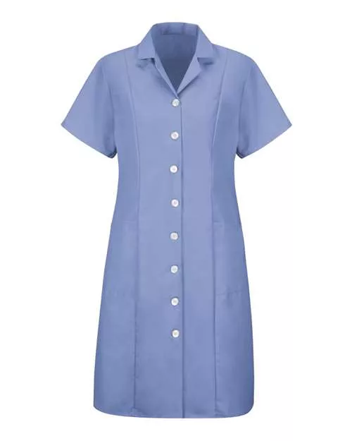 Red Kap DP23 Women's Short Sleeve Dress – 5 oz. 80/20 Poly/Cotton Poplin, Princess Seams | XS–4XL