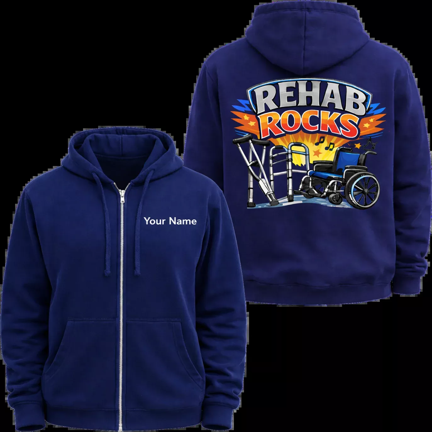 Rehab Rocks Full-Zip Hooded Sweatshirt - 331
