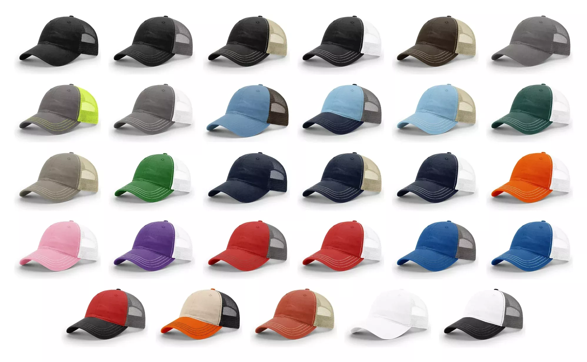 Richardson 111 Garment Washed Snapback Trucker Hat Relaxed Unstructured Cap