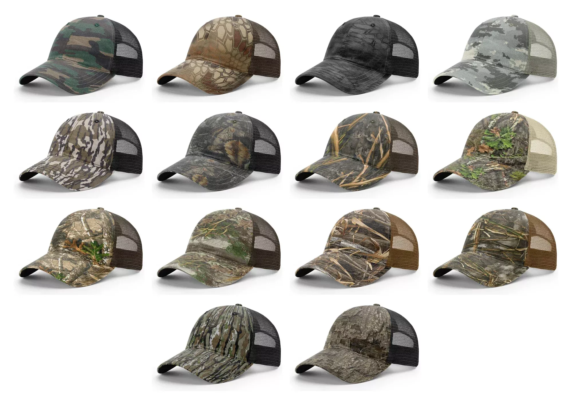 Richardson 111P Snapback Hat Garment Washed Printed Trucker Cap