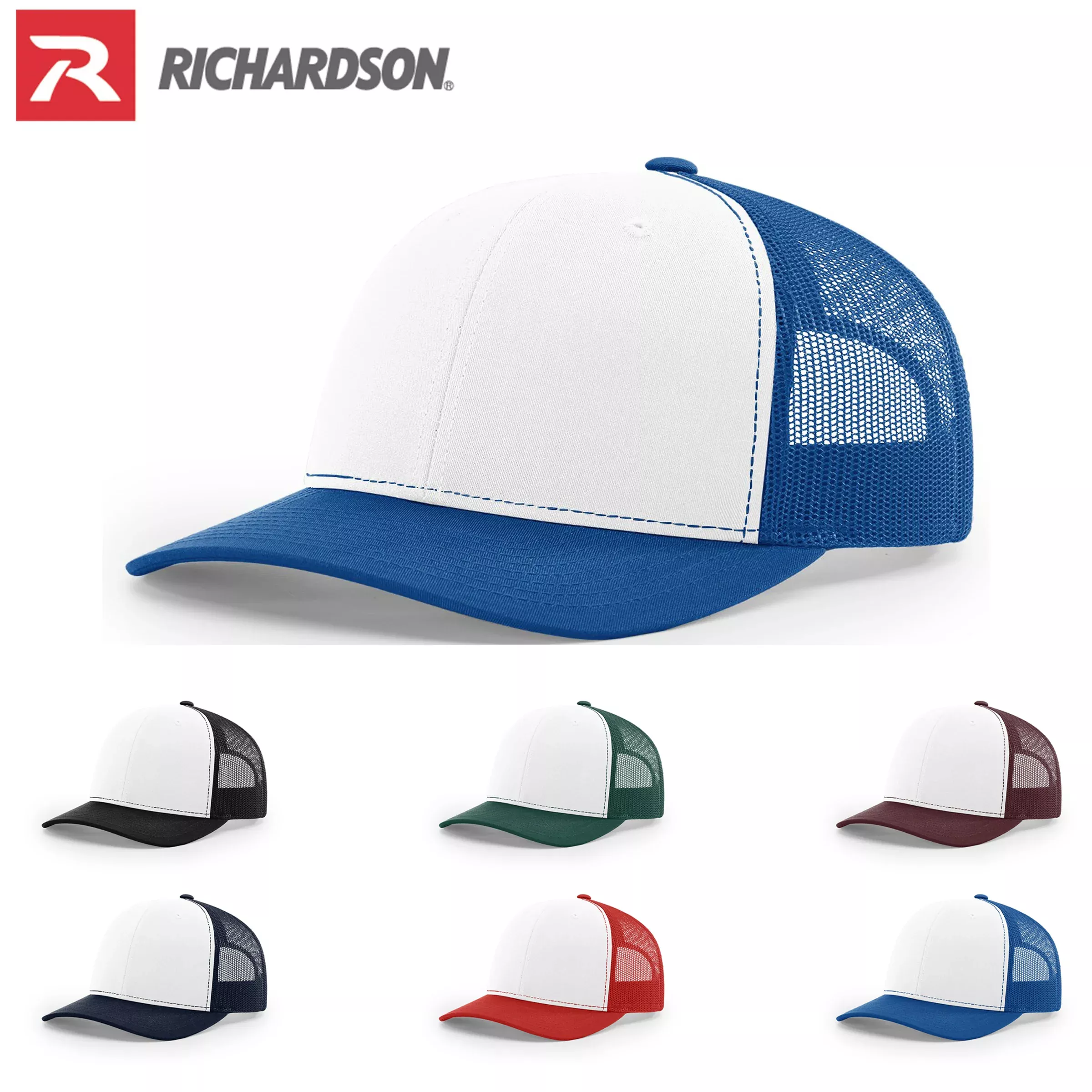 Richardson 112 Trucker Cap Alternate Hats Alternate Colors White Front - Blank