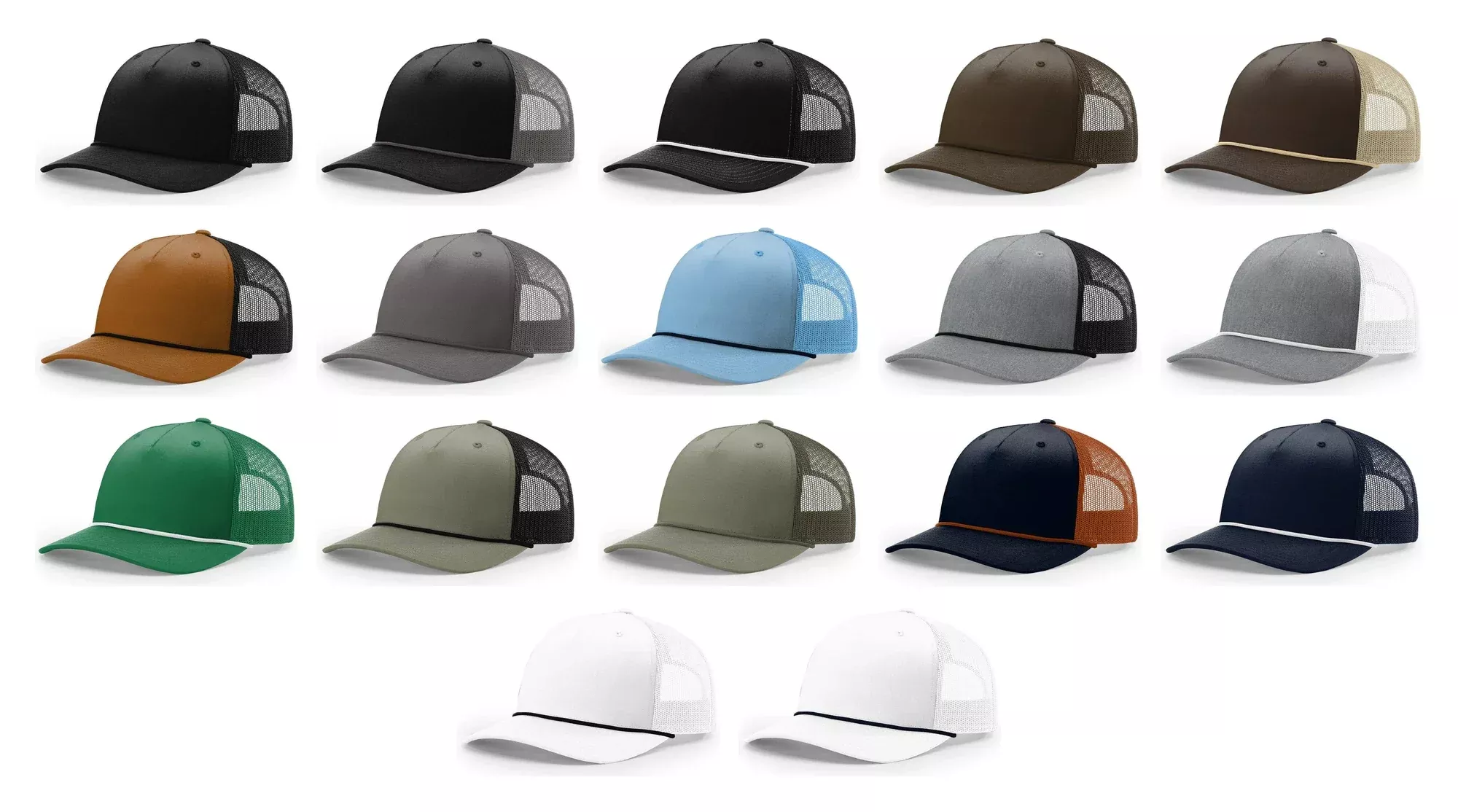 Richardson 112FPR Five-Panel Rope Trucker Hat – Structured Mesh-Back Snapback Cap